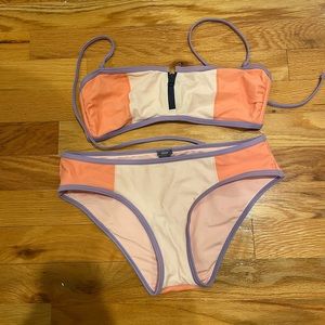 Aerie color block bikini with removable straps